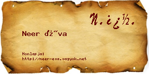 Neer Éva névjegykártya